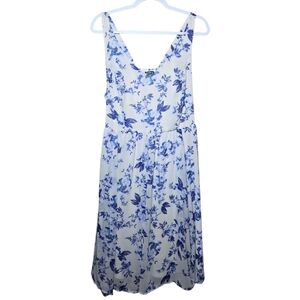 Torrid Blue/White Floral Chiffon Tank Dress Size 2x